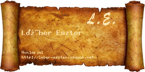 Léber Eszter névjegykártya